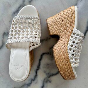 Marc Fisher Caged Heeled Mules Hollis White - size 8.5 BRAND NEW